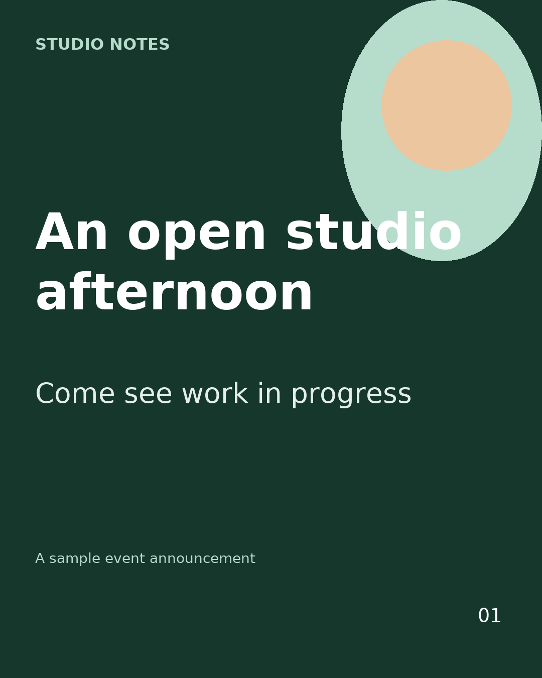 Editable green studio announcement